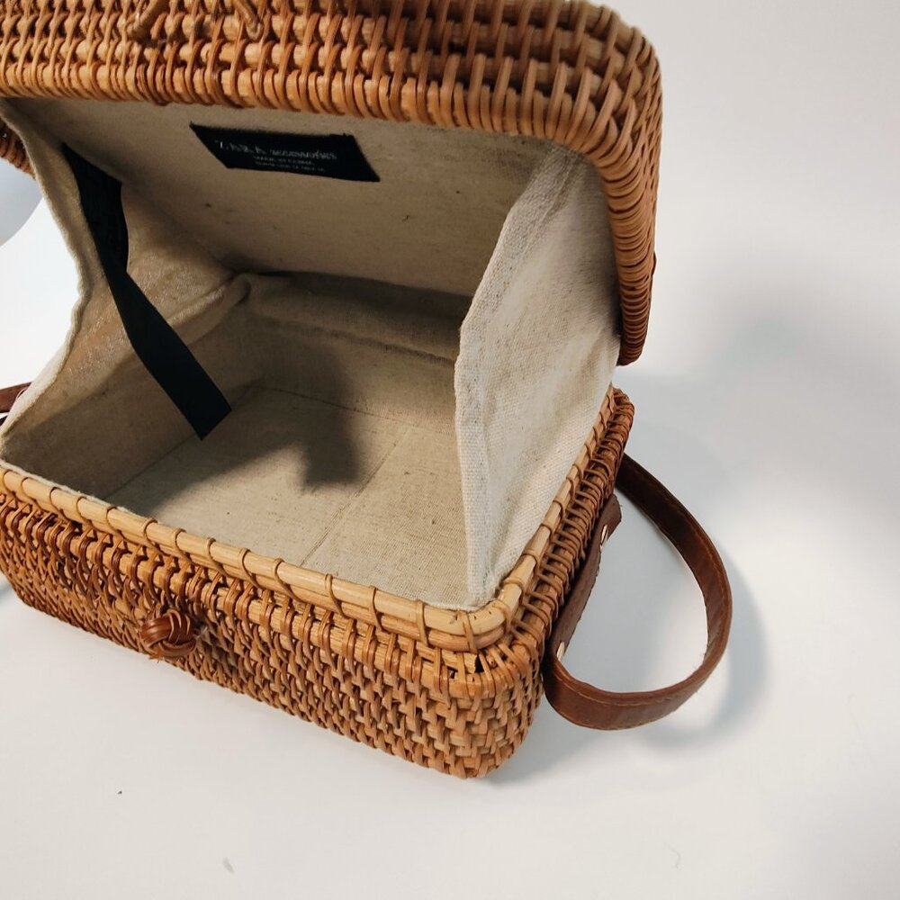Zara Women's Rattan Wicker Square Crossbody Purse‎ NWOT - Picture 13 of 13